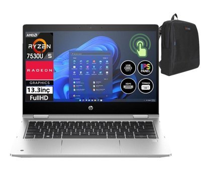 HP Pro X360 G10 885D20EAW03 Dahili AMD Radeon RX Vega 7 AMD Ryzen 5 7530U 16 GB Ram 2 TB SSD 13.3 inç Full HD Windows 11 Pro Dokunmatik Laptop + Zetta Çanta