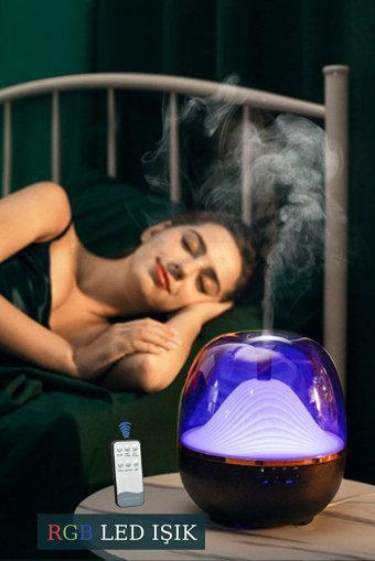 Butfulake Ultrasonik 7 Renk Led 600 ml Işıklı İyonizerli Taşınabilir Şarjlı Mini Soğuk Buhar Makinesi Siyah