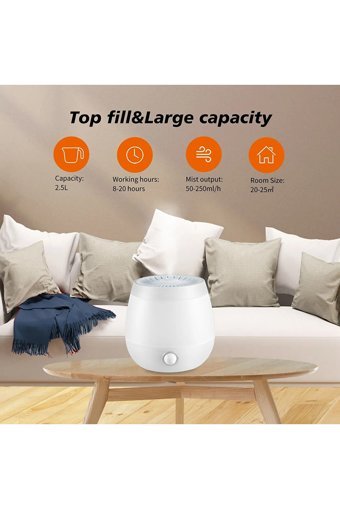 Bakeey 4 Kademeli Humidifier RGB Işıklı 2500 ml 38 dB Işıklı İyonizerli Şarjlı Soğuk Buhar Makinesi