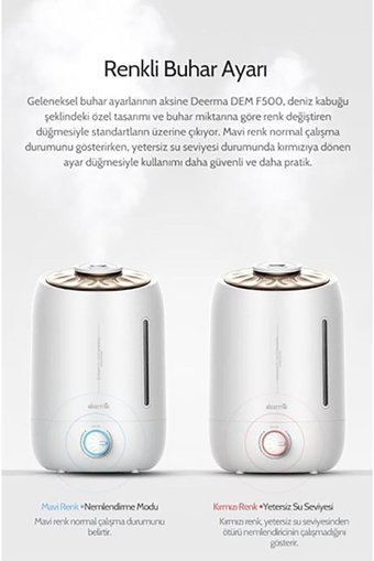 Alya Erkal F500 Ultrasonik 5000 ml Işıklı İyonizerli Taşınabilir Şarjlı Mini Soğuk Buhar Makinesi