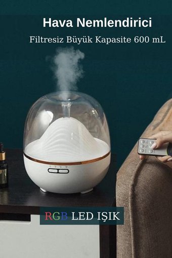 Butfulake 600 ml Işıklı İyonizerli Taşınabilir Şarjlı Mini Soğuk Buhar Makinesi