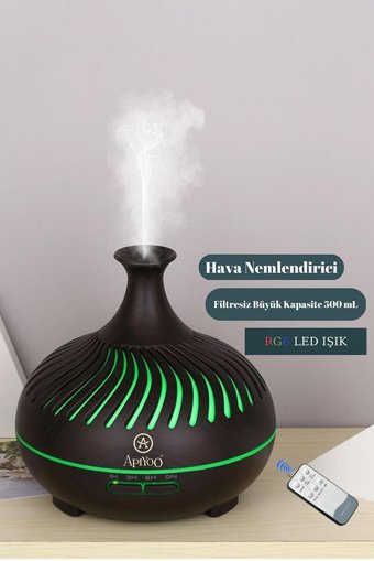 Apiyoo Ultrasonik 7 Renk Led Işıklı 15.6 W 500 ml 30 dB Aromaterapi Işıklı İyonizerli Taşınabilir Şarjlı Mini Soğuk Buhar Makinesi