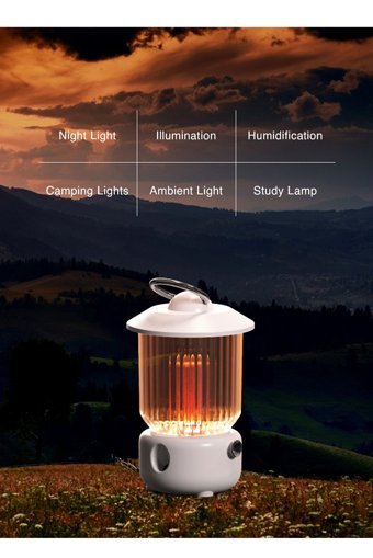 Apiyoo Gece Lambası RGB Led Işıklı 300 ml Aromaterapi Işıklı Taşınabilir Şarjlı Mini Sıcak-Soğuk Buhar Makinesi