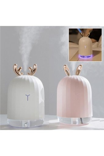 Ateştech Lovely 2 W 220 ml Aromaterapi Işıklı İyonizerli Taşınabilir Şarjlı Mini Soğuk Buhar Makinesi