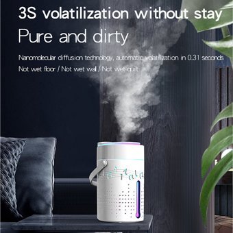Buyfun Bluetooth Hoparlör 3 W 1000 ml 36 dB Işıklı İyonizerli Taşınabilir Şarjlı Mini Soğuk Buhar Makinesi
