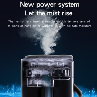 Buyfun Bluetooth Hoparlör 3 W 1000 ml 36 dB Işıklı İyonizerli Taşınabilir Şarjlı Mini Soğuk Buhar Makinesi