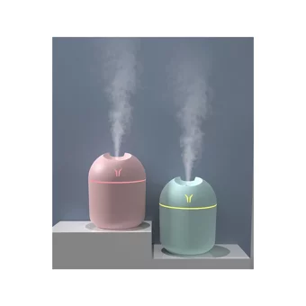Bufan Gece Lambası 250 ml 36 dB Işıklı İyonizerli Taşınabilir Şarjlı Mini Soğuk Buhar Makinesi Pembe