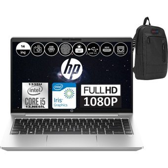 HP Probook 440 G10 8A566EAWF09 Dahili Intel Iris Xe Graphics Eligible Intel Core i5 1335U 32 GB Ram 256 GB SSD 14 inç Full HD FreeDos Laptop + WeblegelsinÇanta