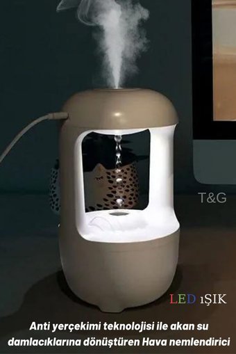 Butfulake Akan Su 500 ml Aromaterapi Işıklı İyonizerli Taşınabilir Şarjlı Mini Soğuk Buhar Makinesi