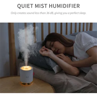 Buyfun Gece Lambası 2 W 500 ml 36 dB Işıklı İyonizerli Taşınabilir Şarjlı Mini Soğuk Buhar Makinesi Beyaz