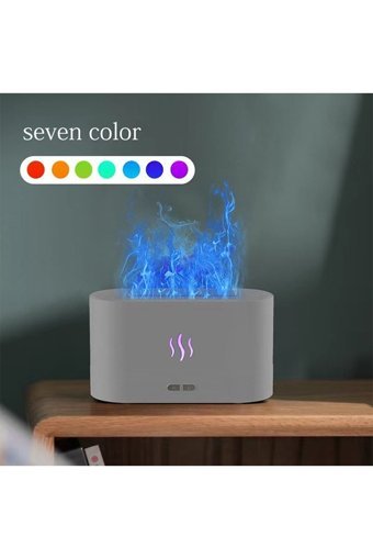 Canderel Alev Görünümlü 4.5 W 200 ml Aromaterapi Işıklı İyonizerli Taşınabilir Şarjlı Mini Sıcak Buhar Makinesi Beyaz