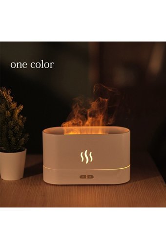 Canderel Alev Görünümlü 4.5 W 200 ml Aromaterapi Işıklı İyonizerli Taşınabilir Şarjlı Mini Sıcak Buhar Makinesi Beyaz