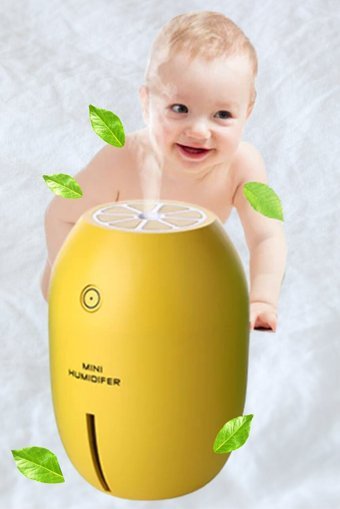 Buffer Limon Tipi Mini 2 W 180 ml Aromaterapi Işıklı İyonizerli Taşınabilir Şarjlı Mini Soğuk Buhar Makinesi