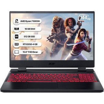 Acer Nitro 5 AN515-46 NH.QGXEY.002-16 Harici GeForce RTX 3050 AMD Ryzen 7 6800H 16 GB Ram 512 GB SSD 15.6 inç Full HD FreeDos Oyuncu Laptop