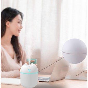 Bufan Gece Lambası 250 ml 36 dB Işıklı İyonizerli Taşınabilir Şarjlı Mini Soğuk Buhar Makinesi Beyaz
