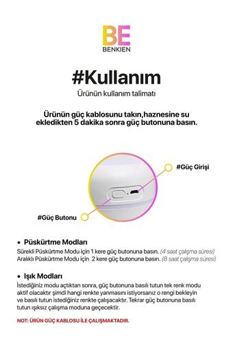Arenist Aroma Difüzörü 300 ml Aromaterapi Işıklı İyonizerli Taşınabilir Şarjlı Mini Soğuk Buhar Makinesi Beyaz