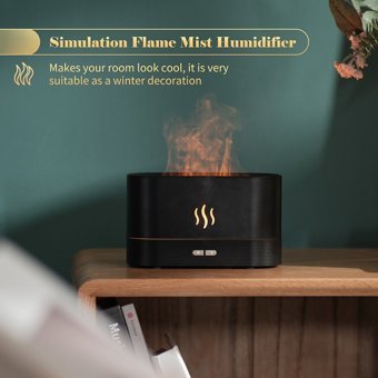 Beautiful Home Simülasyon Alev Görünümlü 4.5 W 180 ml Aromaterapi Işıklı İyonizerli Taşınabilir Şarjlı Mini Sıcak Buhar Makinesi