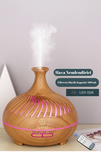 Apiyoo Ultrasonik 7 Led Işıklı 9 W 500 ml 35 dB Aromaterapi Işıklı İyonizerli Taşınabilir Şarjlı Mini Soğuk Buhar Makinesi