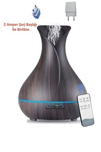 Ateştech Kumandalı 14 W 400 ml 35 dB Aromaterapi Işıklı İyonizerli Taşınabilir Şarjlı Mini Soğuk Buhar Makinesi