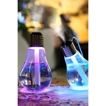 Arya Led Işıklı Ampül 2 W 400 ml Aromaterapi Işıklı İyonizerli Taşınabilir Şarjlı Mini Soğuk Buhar Makinesi