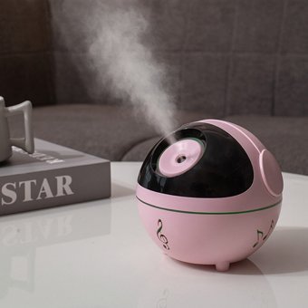 Buyfun Müzik Ruhu 2 W 350 ml Işıklı İyonizerli Taşınabilir Şarjlı Mini Soğuk Buhar Makinesi Pembe