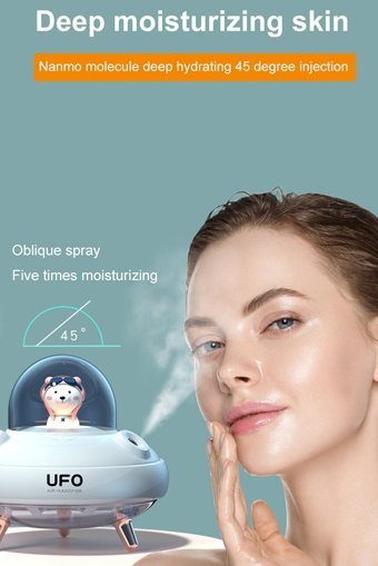 Apiyoo 2 Çıkışlı Şarklı 2.2 W 400 ml Işıklı İyonizerli Taşınabilir Şarjlı Mini Soğuk Buhar Makinesi Kırmızı