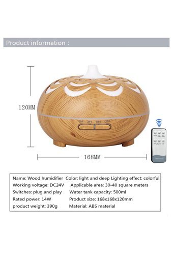 Butfulake Ultrasonik 7 Renk Led 500 ml 36 dB Aromaterapi Işıklı İyonizerli Taşınabilir Şarjlı Mini Soğuk Buhar Makinesi Açık Ahşap