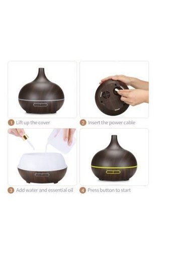 Apiyoo Kumandalı Ultrasonik 7 Renk Led Işıklı 9 W 550 ml 35 dB Aromaterapi Işıklı İyonizerli Taşınabilir Şarjlı Mini Soğuk Buhar Makinesi Koyu Kahverengi