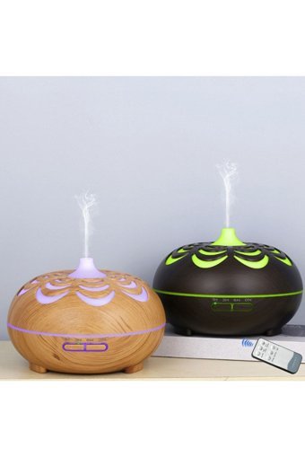 Butfulake Ultrasonik 7 Renk Led 500 ml 36 dB Aromaterapi Işıklı İyonizerli Taşınabilir Şarjlı Mini Soğuk Buhar Makinesi Koyu Ahşap