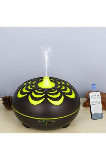 Butfulake Ultrasonik 7 Renk Led 500 ml 36 dB Aromaterapi Işıklı İyonizerli Taşınabilir Şarjlı Mini Soğuk Buhar Makinesi Koyu Ahşap