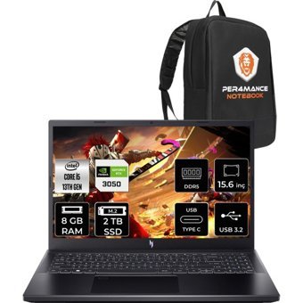 Acer Nitro 5 15 ANV15-51 NH.QNCEY.001 Harici GeForce RTX 3050 Intel Core i5 13420H 8 GB Ram 2 TB SSD 15.6 inç Full HD FreeDos Oyuncu Laptop + PER4 Çanta