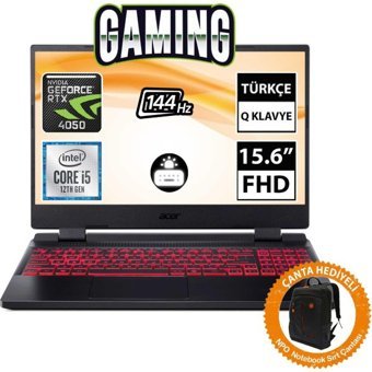 Acer Nitro 5 AN515-58-588W NH.QLZEY.007A5 Harici GeForce RTX 4050 Intel Core i5 12450H 16 GB Ram 512 GB1 TB SSD 15.6 inç Full HD FreeDos Oyuncu Laptop