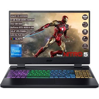Acer Nitro 5 AN515-58 NH.QLZEY.007 Harici GeForce RTX 4050 Intel Core i5 12450H 8 GB Ram 512 GB SSD 15.6 inç Full HD FreeDos Oyuncu Laptop