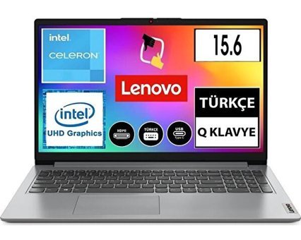 Lenovo IdeaPad 1 82V700A8TX Dahili Intel UHD Graphics Intel Celeron N4020 4 GB Ram 512 GB SSD 15.6 inç Full HD Windows 11 Laptop