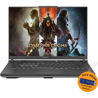 Asus ROG Strix G16 G614JV-N3158 ZI717 Harici GeForce RTX 4060 Intel Core i7 13650HX 48 GB DDR5 Ram 512 GB SSD 16 inç Full HD Windows 11 Pro Oyuncu Laptop + Zitek 16 GB Flash Bellek