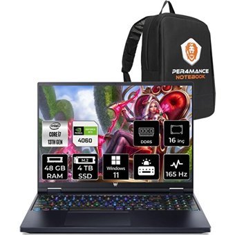 Acer Nitro Predator Helios 16 01 NHQJQEYP410 Harici GeForce RTX 4060 Intel Core i7 13700HX 48 GB Ram 4 TB SSD 16 inç QHD Windows 11 Pro Oyuncu Laptop + PER4 Çanta
