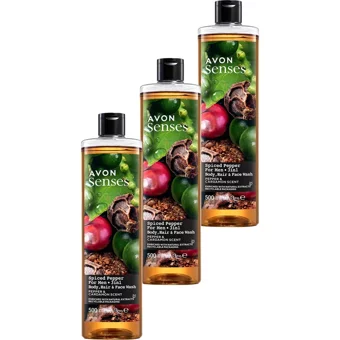 Avon Senses Baharatlı Biber Kakule Aromalı Duş Jeli 3x500 ml