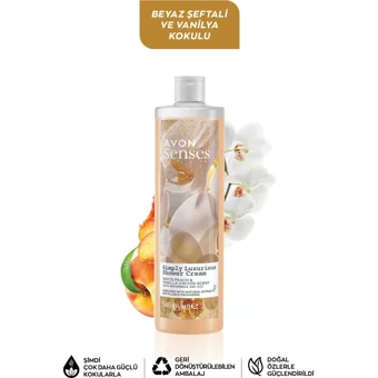 Avon Senses Müge Elma Beyaz Şeftalili Vanilyalı Frezya Nar Aromalı Duş Jeli 500 ml