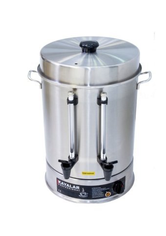 Kayalar 2500 W Çelik Tek Demlikli 400 Bardak Çift Musluklu Çelik Elektrikli Semaver İnox