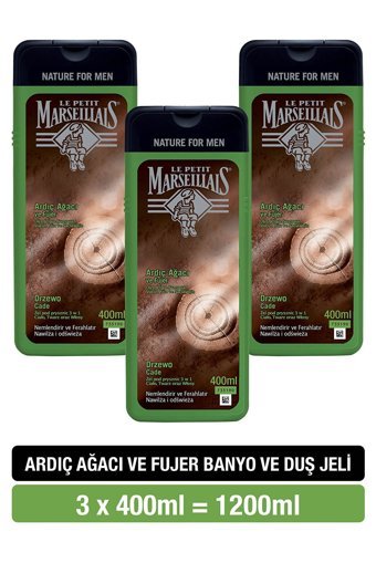 Le Petit Marseillais Nature For Men Ardıç Fujer Aromalı Nemlendirici Duş Jeli 3x400 ml