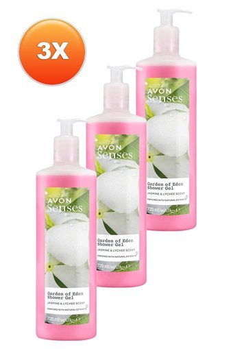 Avon Senses Yasemin Liçi Aromalı Duş Jeli 3x720 ml