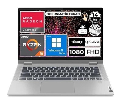 Lenovo IdeaPad FLEX 5 Dahili AMD Radeon RX Vega 7 AMD Ryzen 5 7530U 8 GB Ram 512 GB SSD 14 inç Full HD Windows 11 Home Laptop