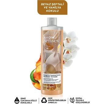 Avon Senses Beyaz Şeftalı Vanilyalı Aromalı Duş Jeli 500 ml