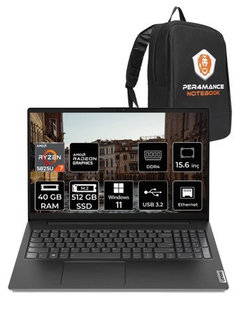 Lenovo V15 Gen 3 82TV004MTX Dahili AMD Radeon RX Vega 8 AMD Ryzen 7 5825U 40 GB Ram 512 GB SSD 15.6 inç Full HD Windows 11 Pro Laptop + PER4 Çanta