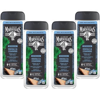 Le Petit Marseillais Nature For Men Mineraller Selvi Ağacı Aromalı Nemlendirici Duş Jeli 4x400 ml