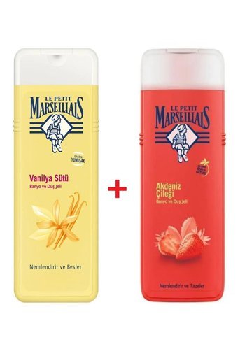 Le Petit Marseillais Vanilyalı Sütü Akdeniz Çileği Aromalı Nemlendirici Duş Jeli 2x400 ml