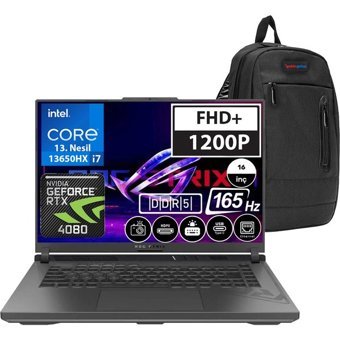Asus ROG Strix G16 G614JZ-N3038-W Harici GeForce RTX 4080 Intel Core i7 13650HX 64 GB Ram 1 TB SSD 16 inç Full HD FreeDos Oyuncu Laptop + Zetta Çanta