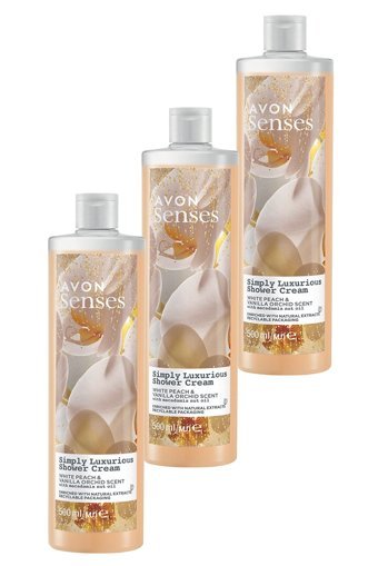 Avon Senses Beyaz Şeftalı Vanilyalı Aromalı Duş Jeli 3x500 ml