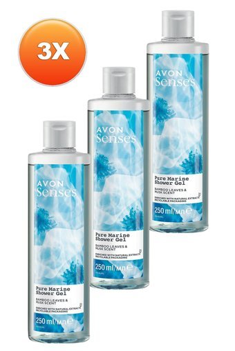 Avon Senses Bambu Yaprağı Misk Aromalı Duş Jeli 3x250 ml