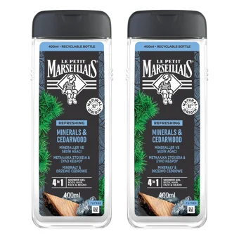 Le Petit Marseillais Nature For Men Mineraller Selvi Ağacı Aromalı Nemlendirici Duş Jeli 2x400 ml